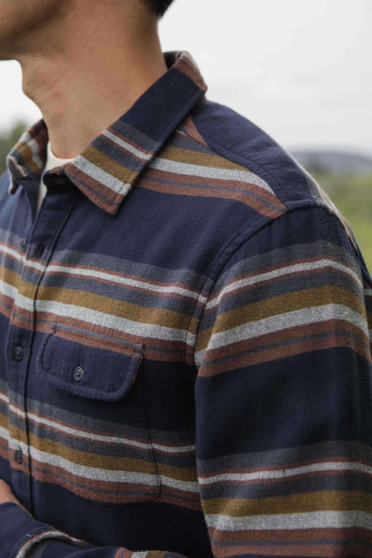 Cole Slim Shirt / Coastline Stripe
