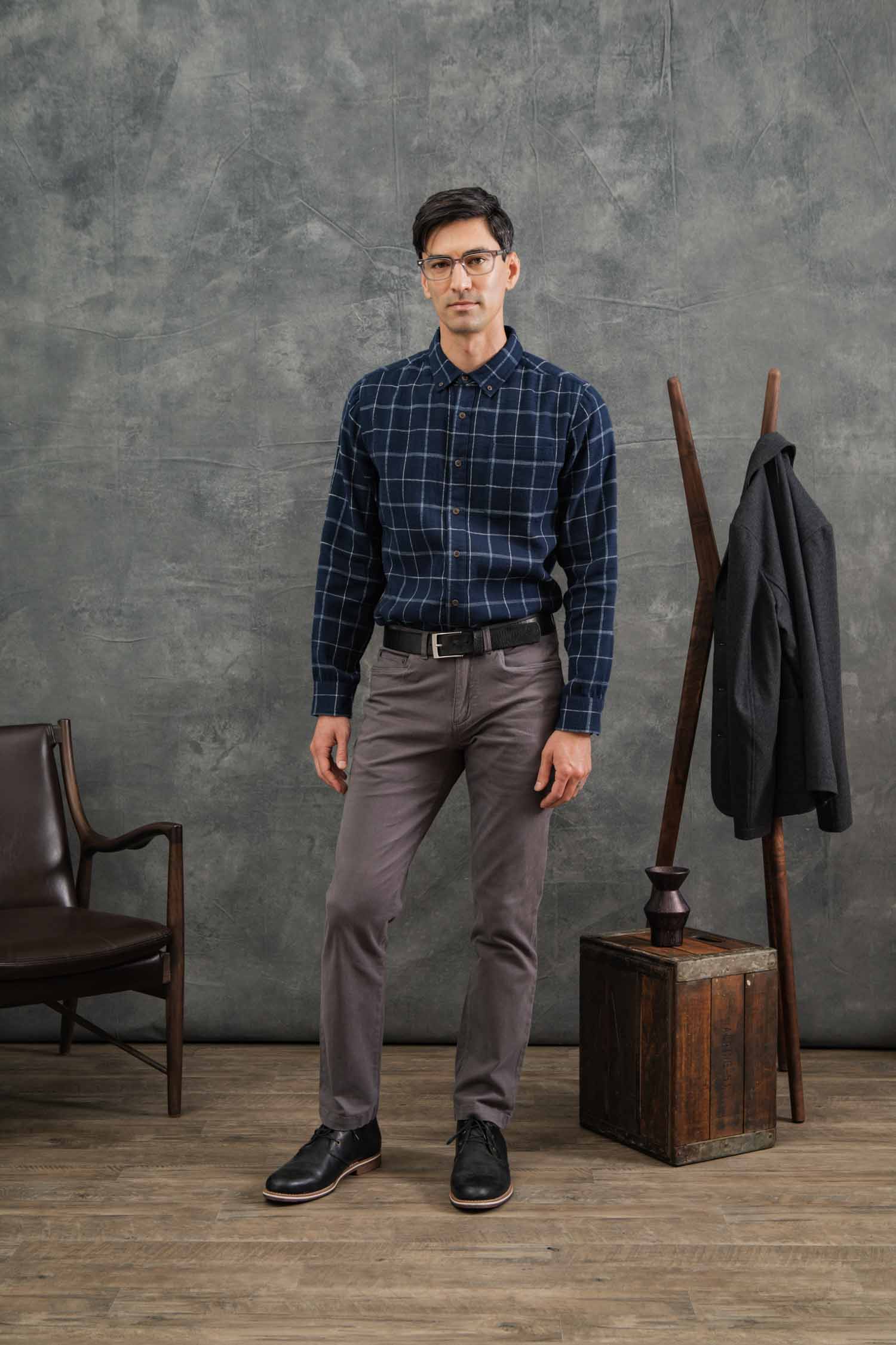 Sutton Slim Shirt / Moonrise Windowpane