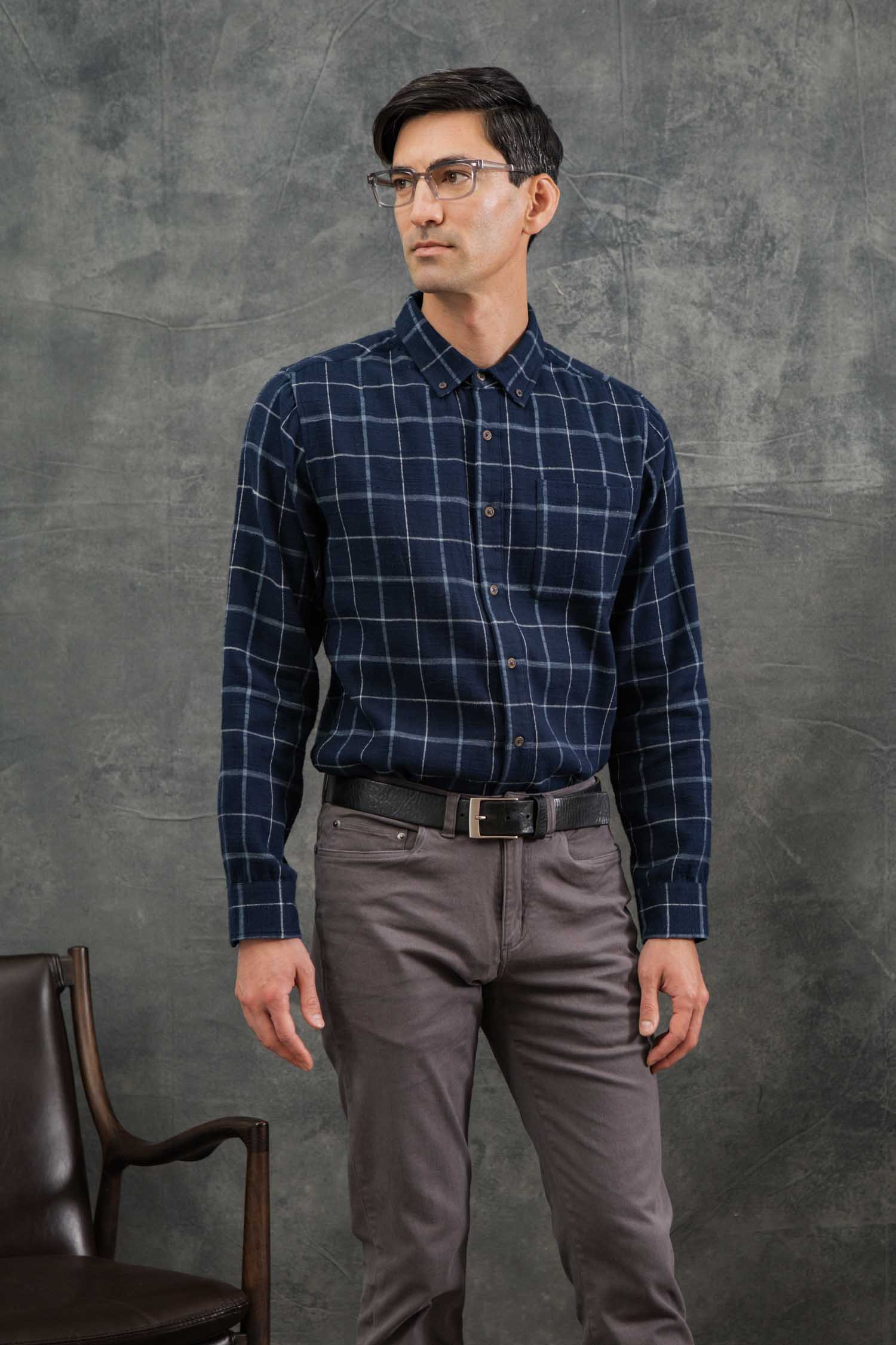 Sutton Slim Shirt / Moonrise Windowpane