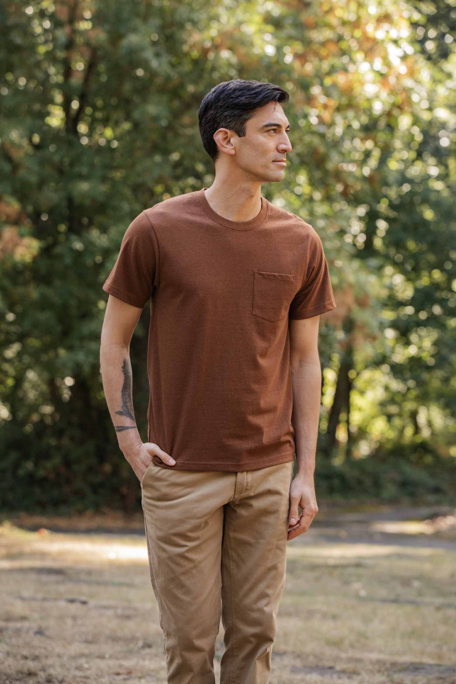 Recycled Pocket Tee / Bronze