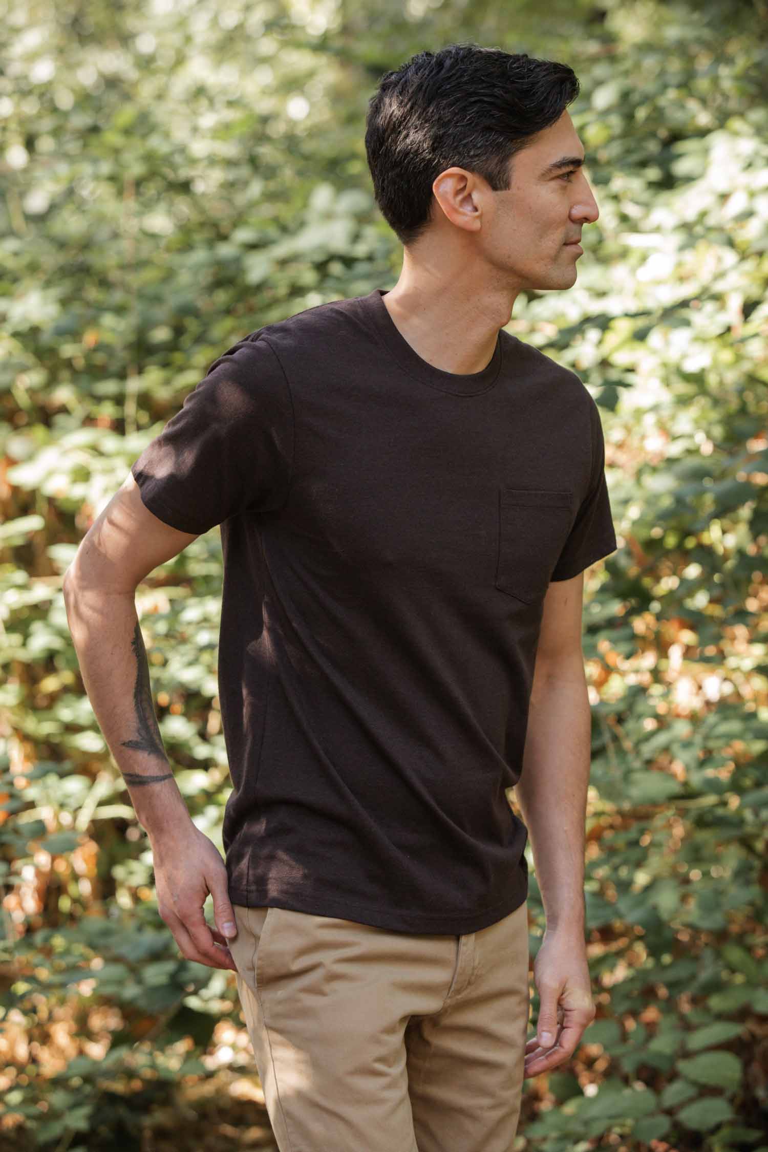 Recycled Pocket Tee / Truffle