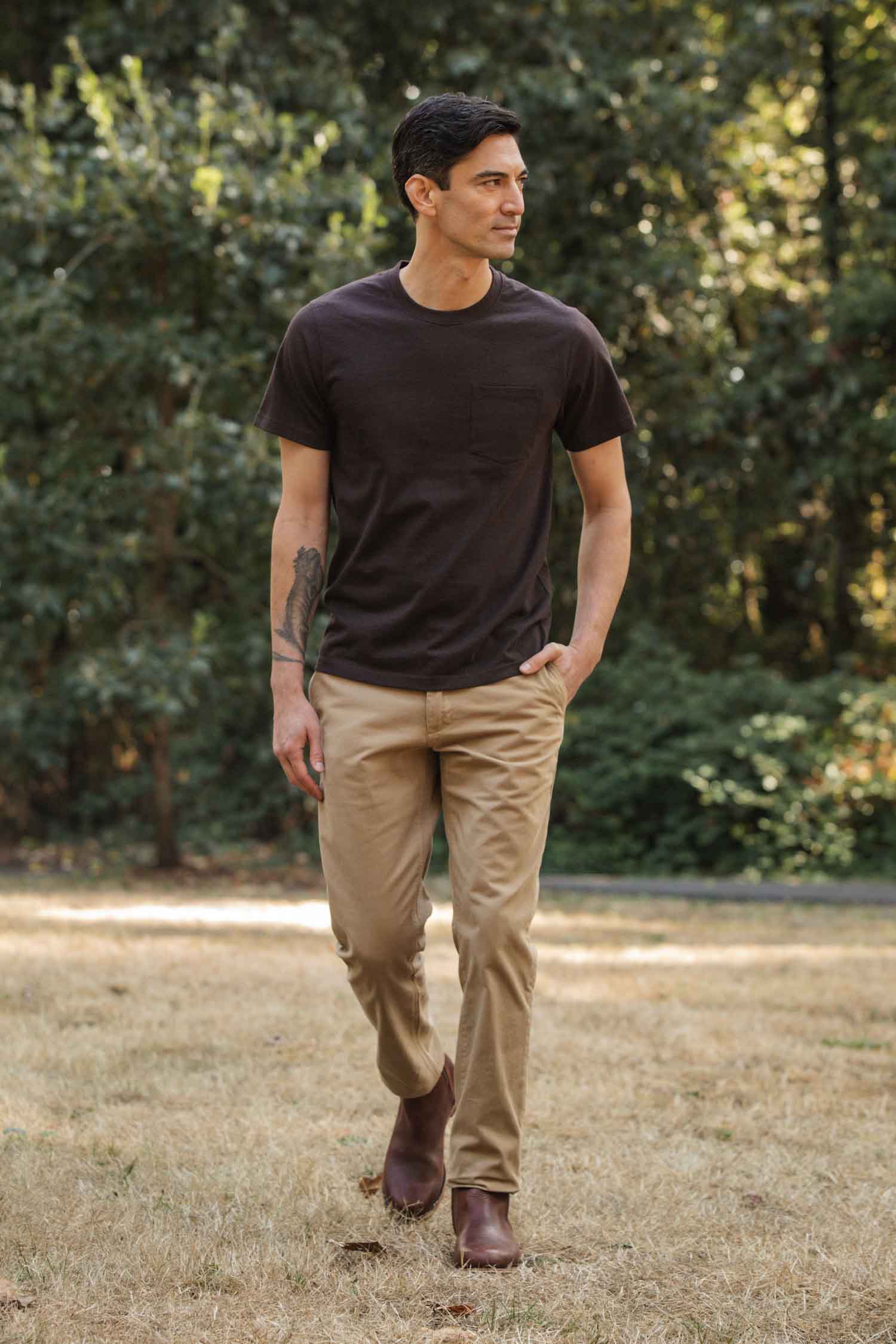 Recycled Pocket Tee / Truffle