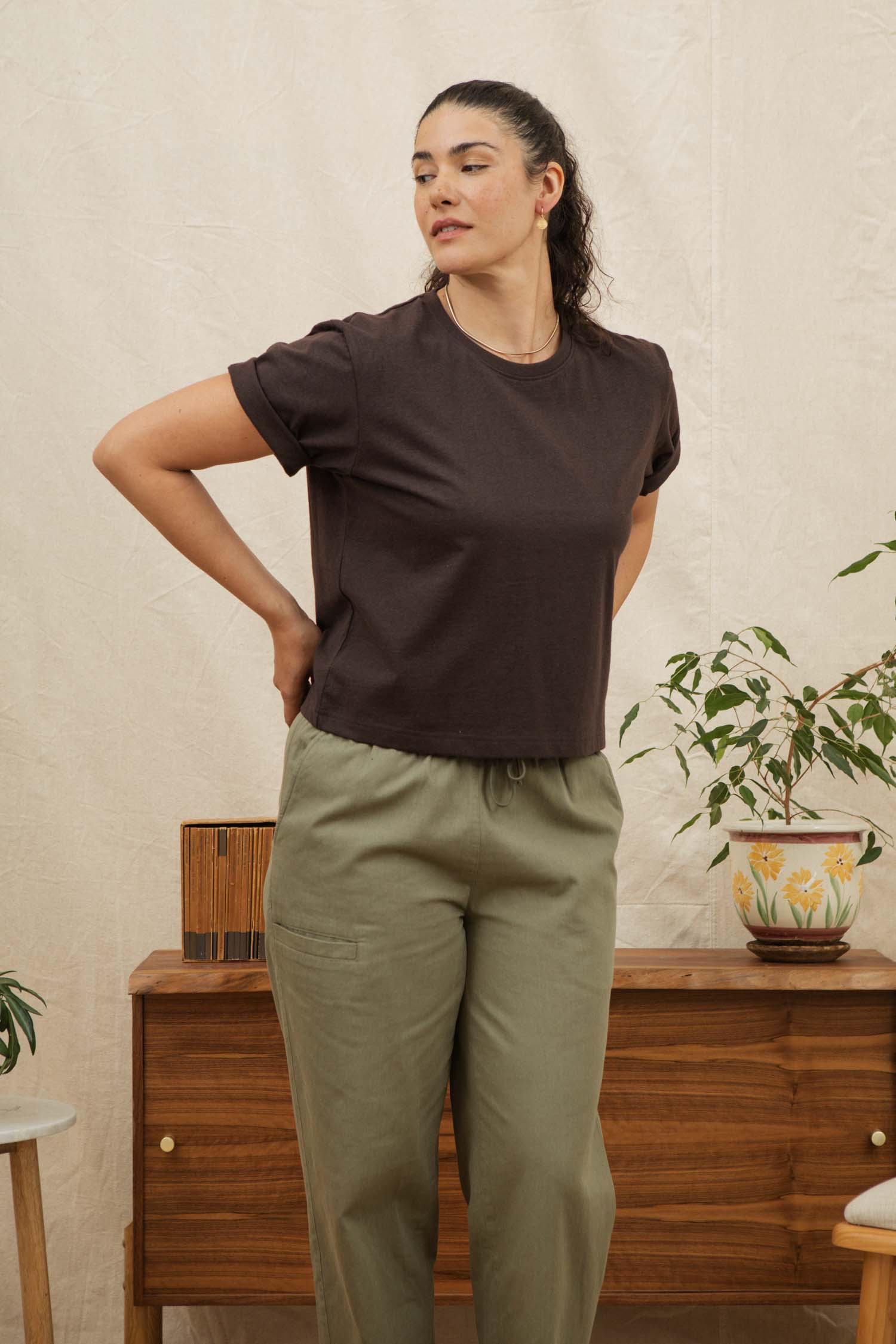 Recycled Boxy Tee / Truffle