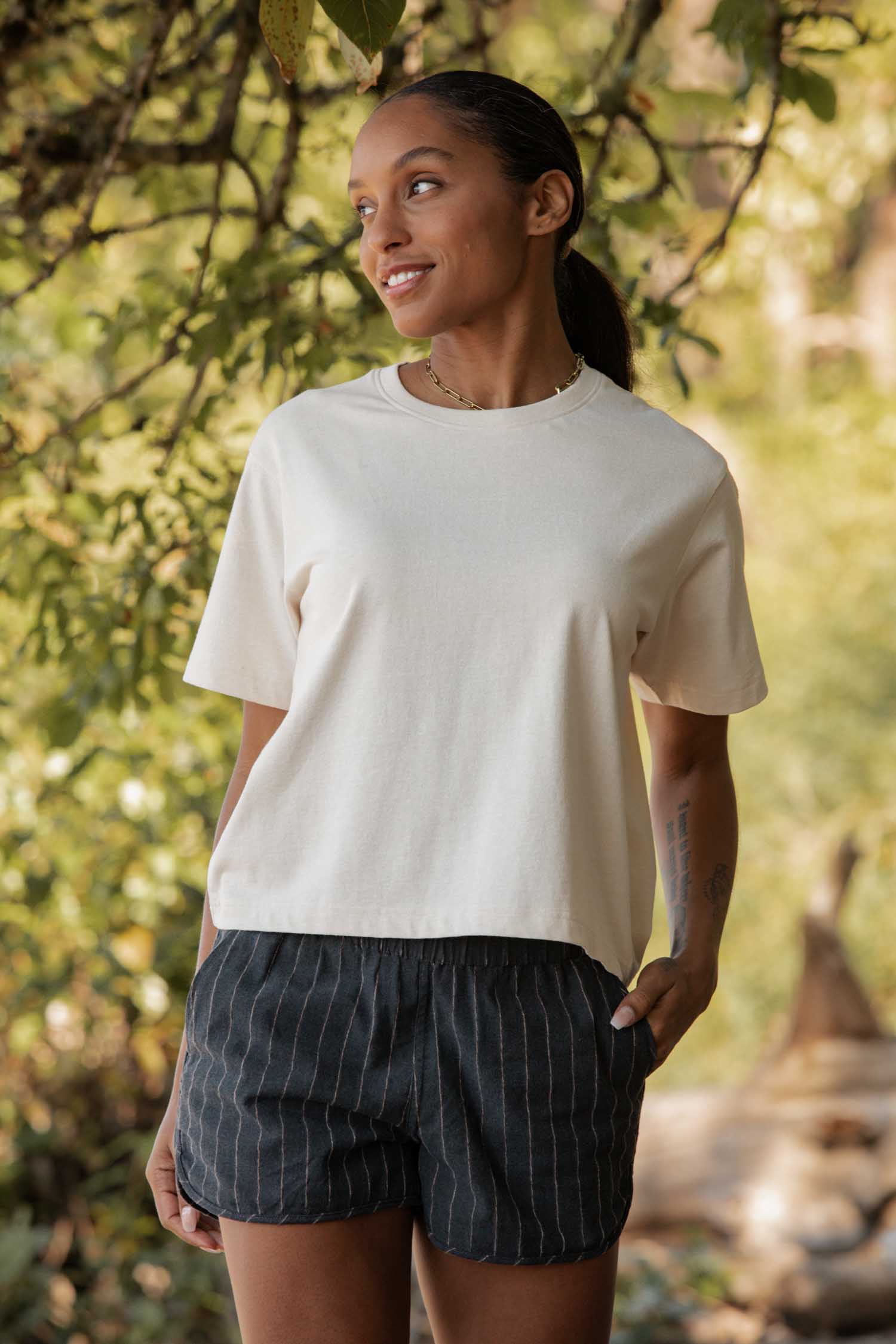 Recycled Boxy Tee / Ivory