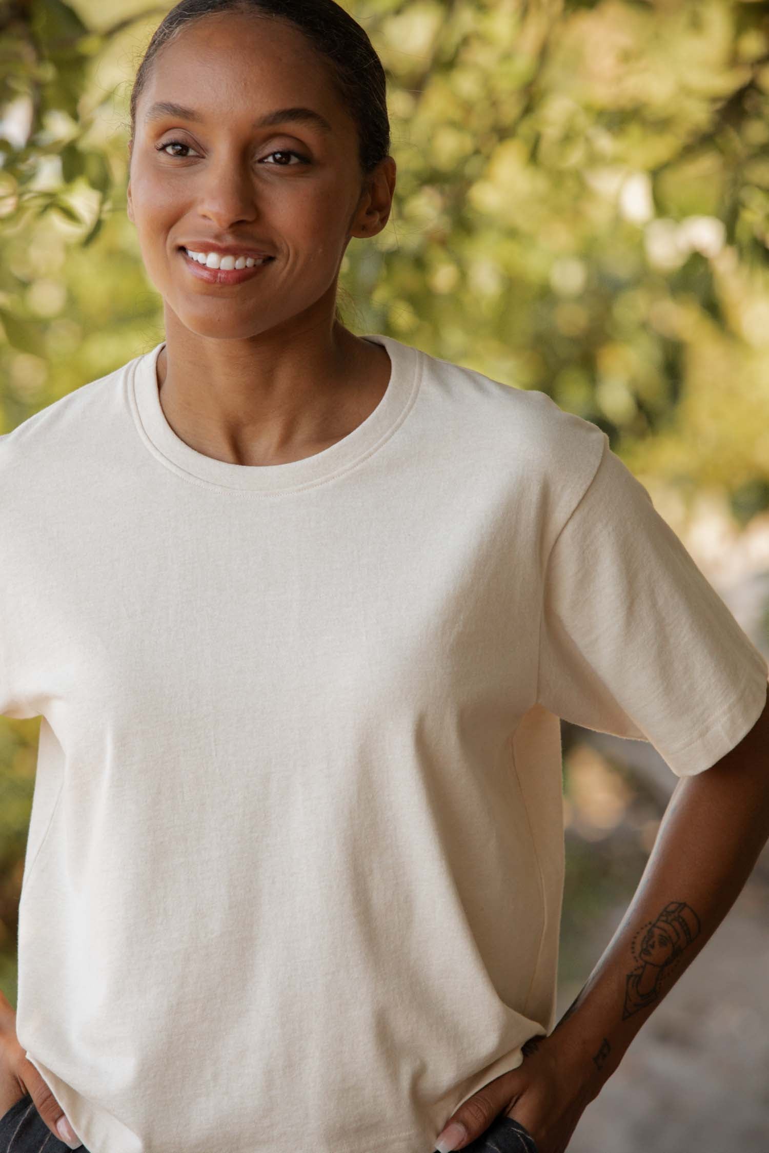 Recycled Boxy Tee / Ivory