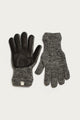 The Bridge & Burn Ragg Wool Lined Glove in Charcoal—made in the USA—features a textured black grip and small white tag on one glove, shown palm up, with the other displayed palm down on a white background.
