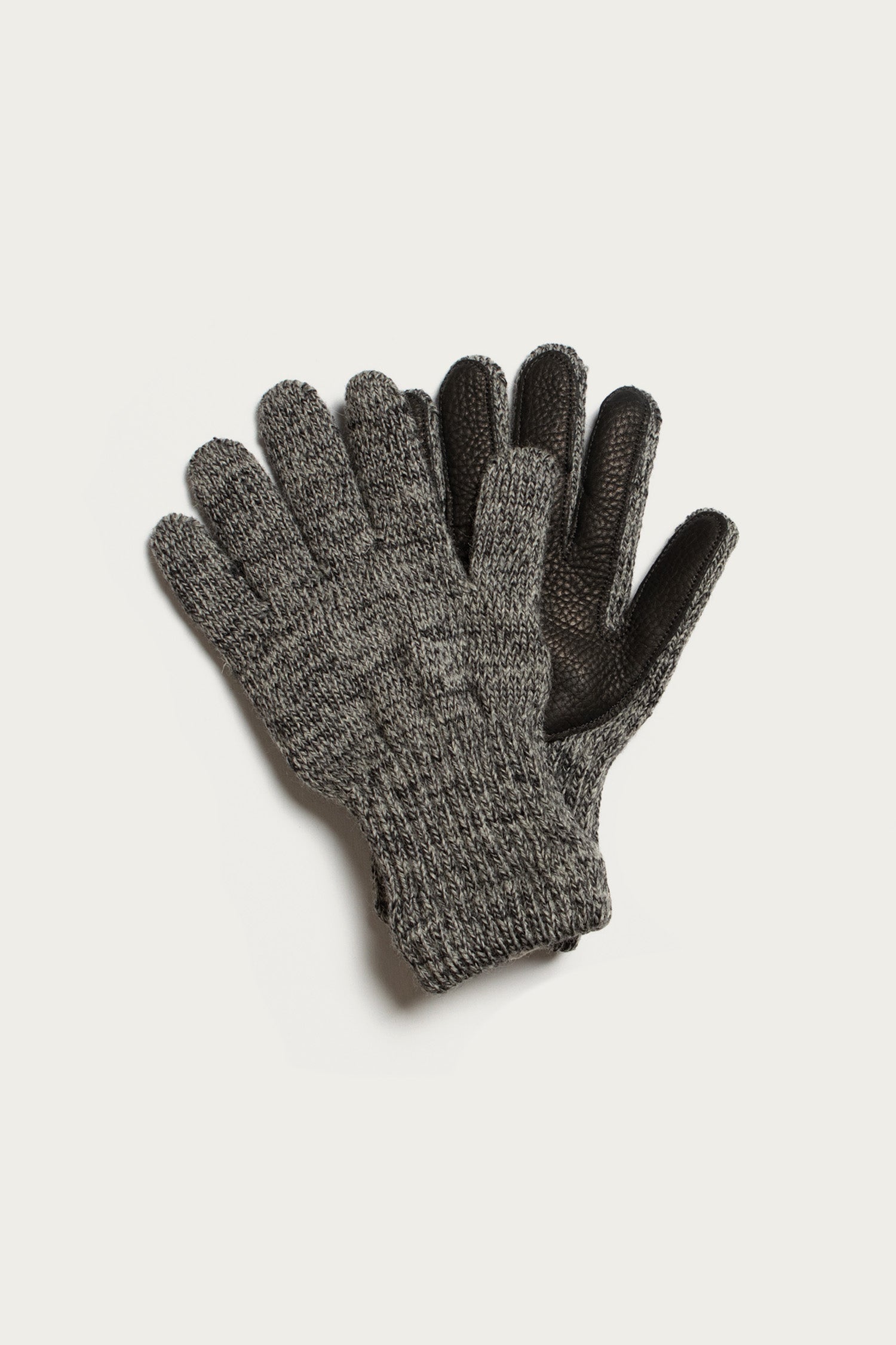 A pair of Bridge & Burn Ragg Wool Lined Gloves in Charcoal is shown overlapping on a plain white background.