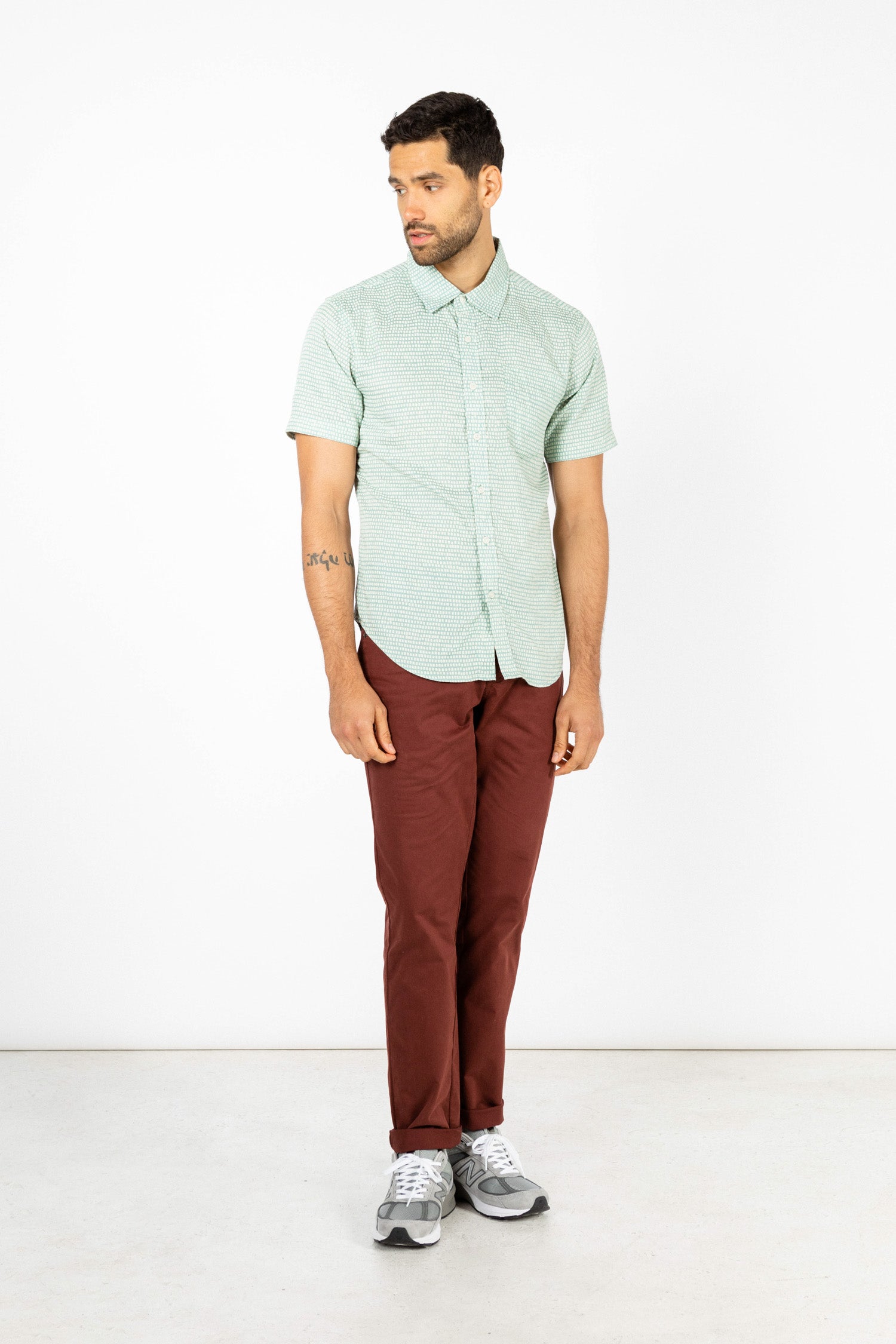 Harbor Slim Shirt / Aqua Tiles