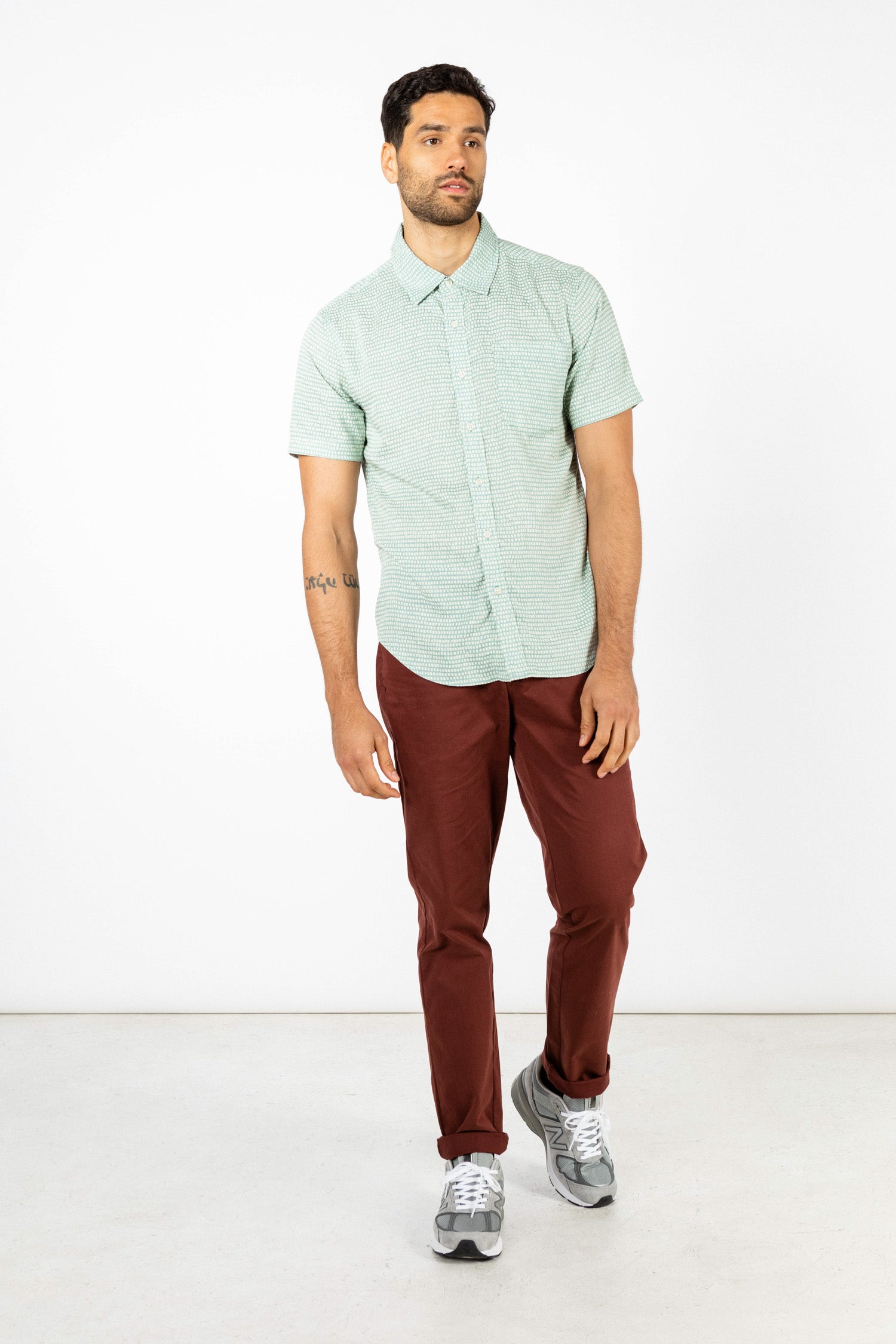 Harbor Slim Shirt / Aqua Tiles