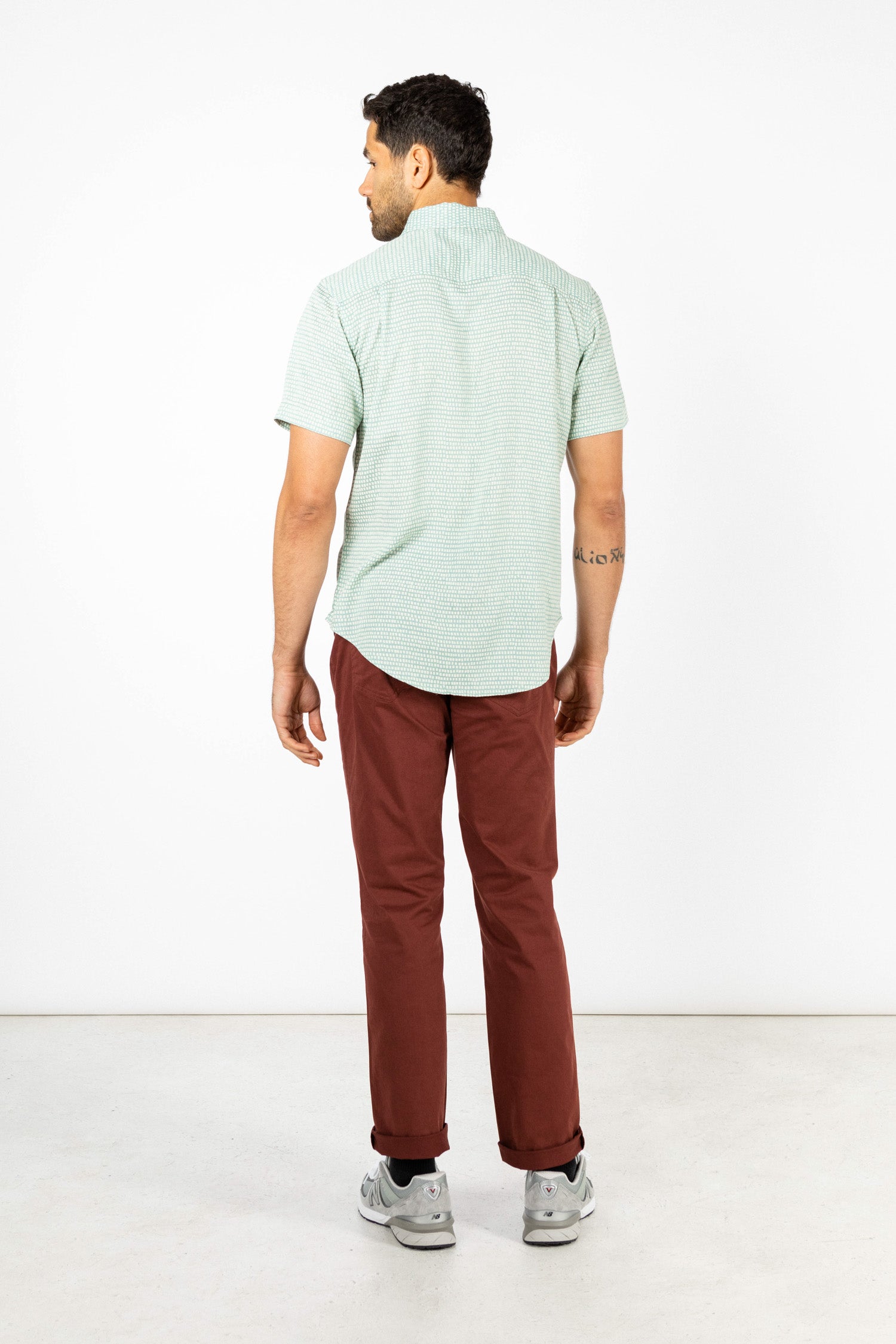 Harbor Slim Shirt / Aqua Tiles