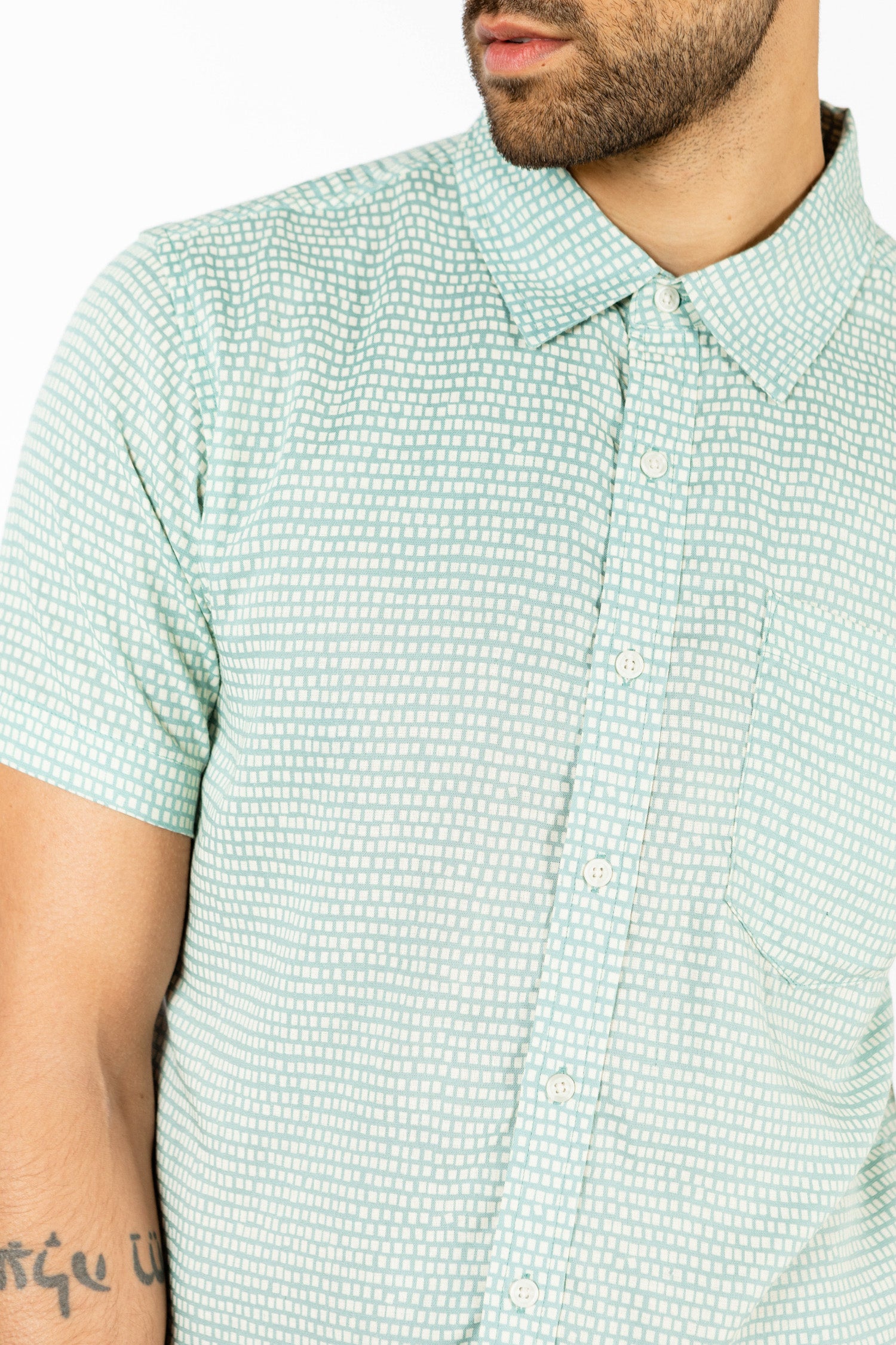 Harbor Slim Shirt / Aqua Tiles