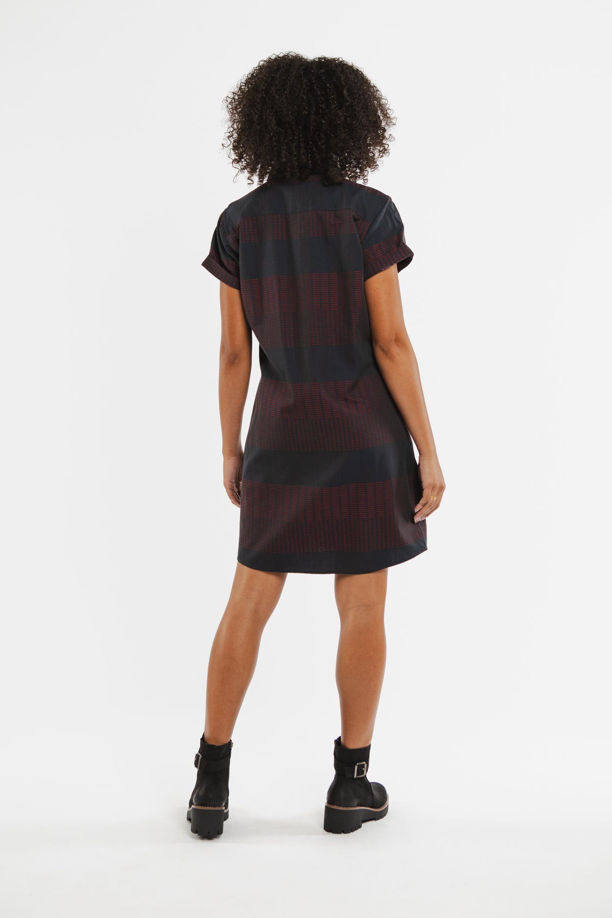 Loren Shirt Dress / Red Dobby Stripe