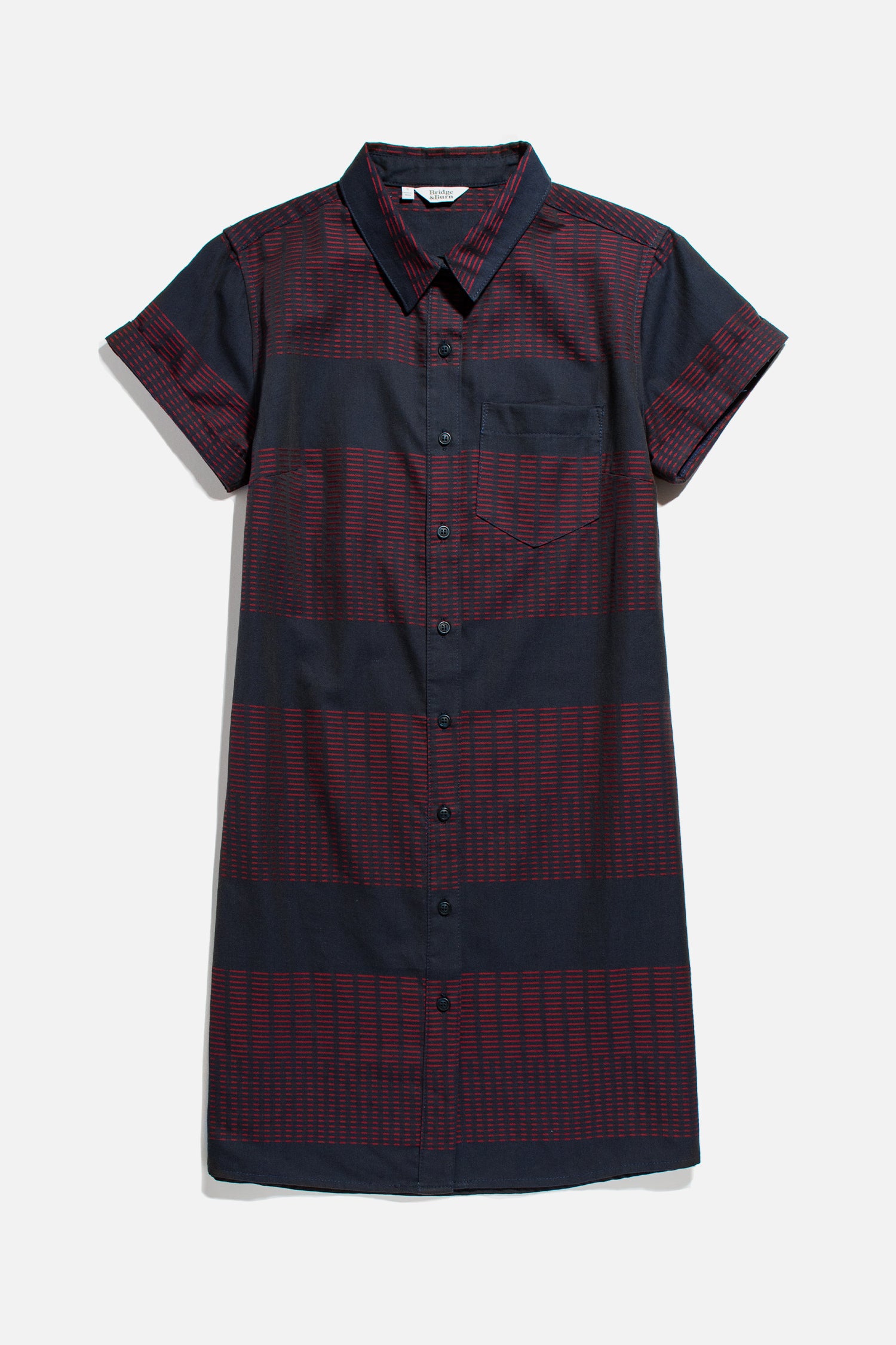 Loren Shirt Dress / Red Dobby Stripe