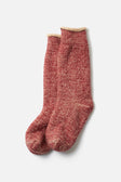 RoToTo Double Face Crew Socks / Dark Red Brown