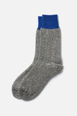 RoToTo Double Face Silk Cotton Crew Socks / Blue Grey