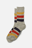 RoToTo Park Stripe Crew Socks / Medium Grey