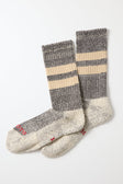 RoToTo Pile Stripe Marl Socks / Black Beige