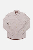 Ash Slim Shirt / Burgundy Stripe Doublecloth