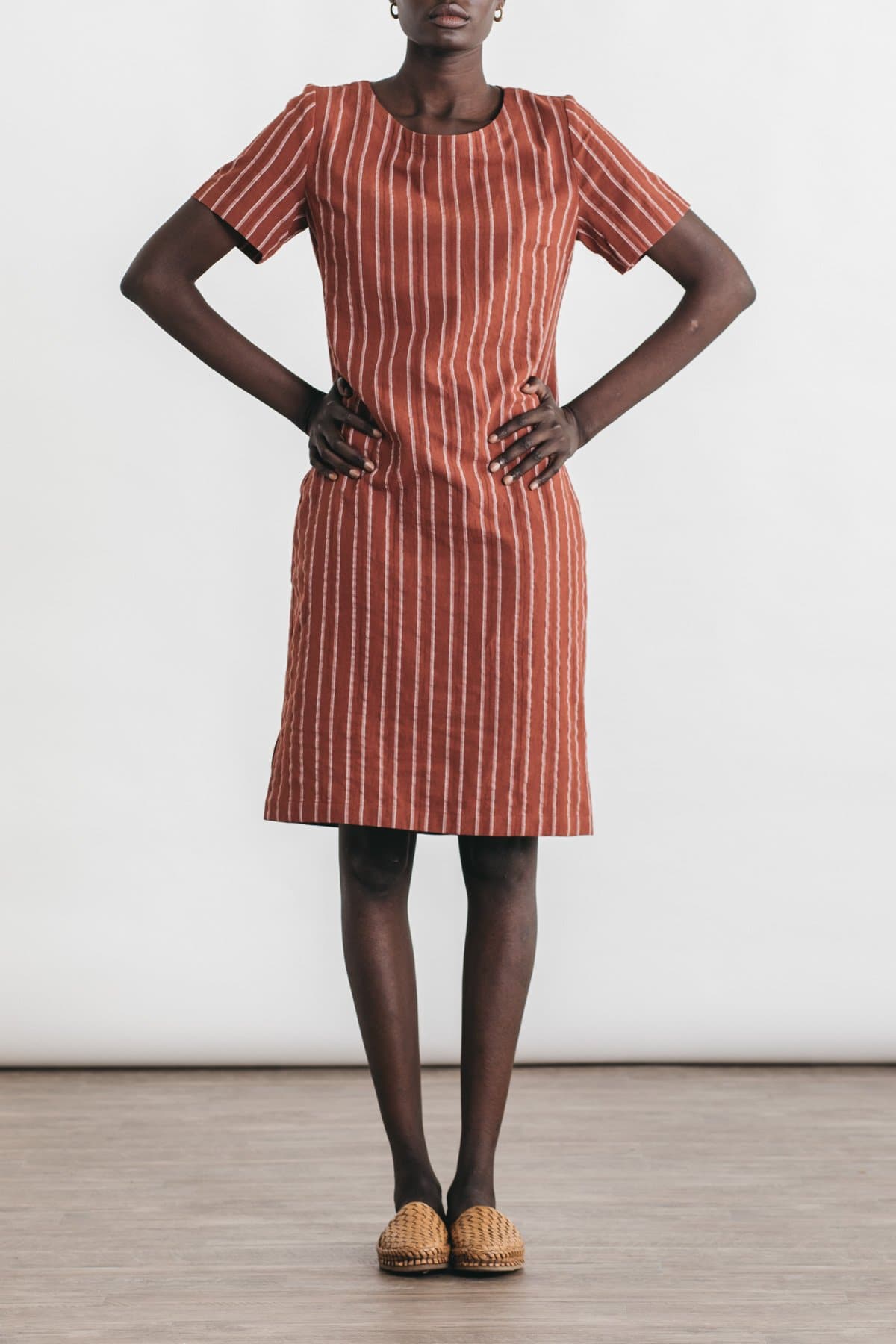 Marisol Shift Dress / Red Stripe