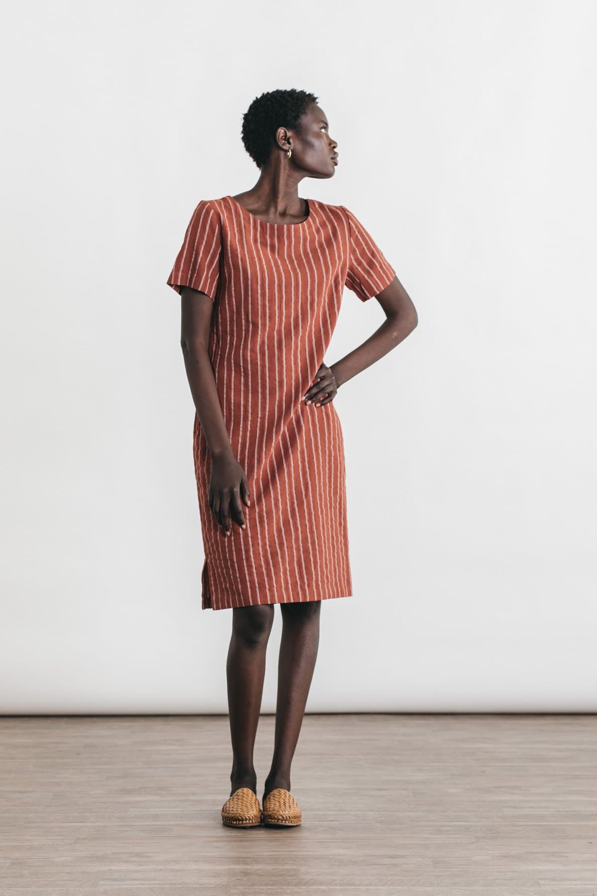 Marisol Shift Dress / Red Stripe