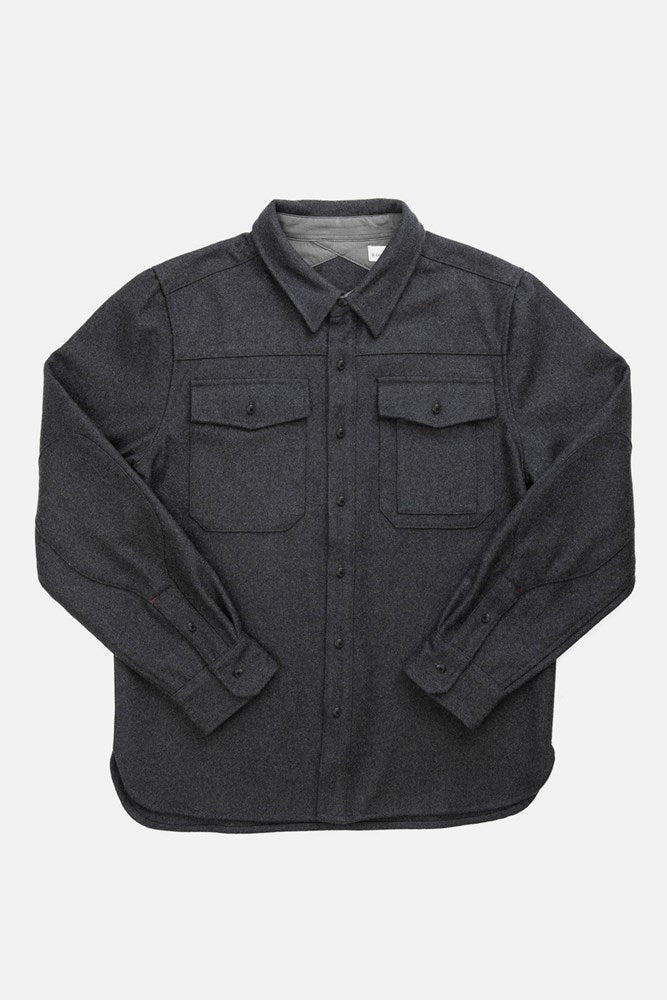 Fielding Charcoal Wool Overshirt – Bridge & Burn
