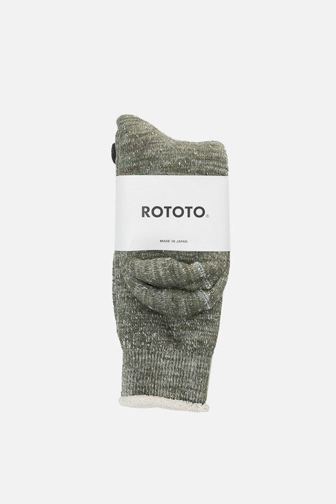 RoToTo Doubleface Crew Socks / Army Green