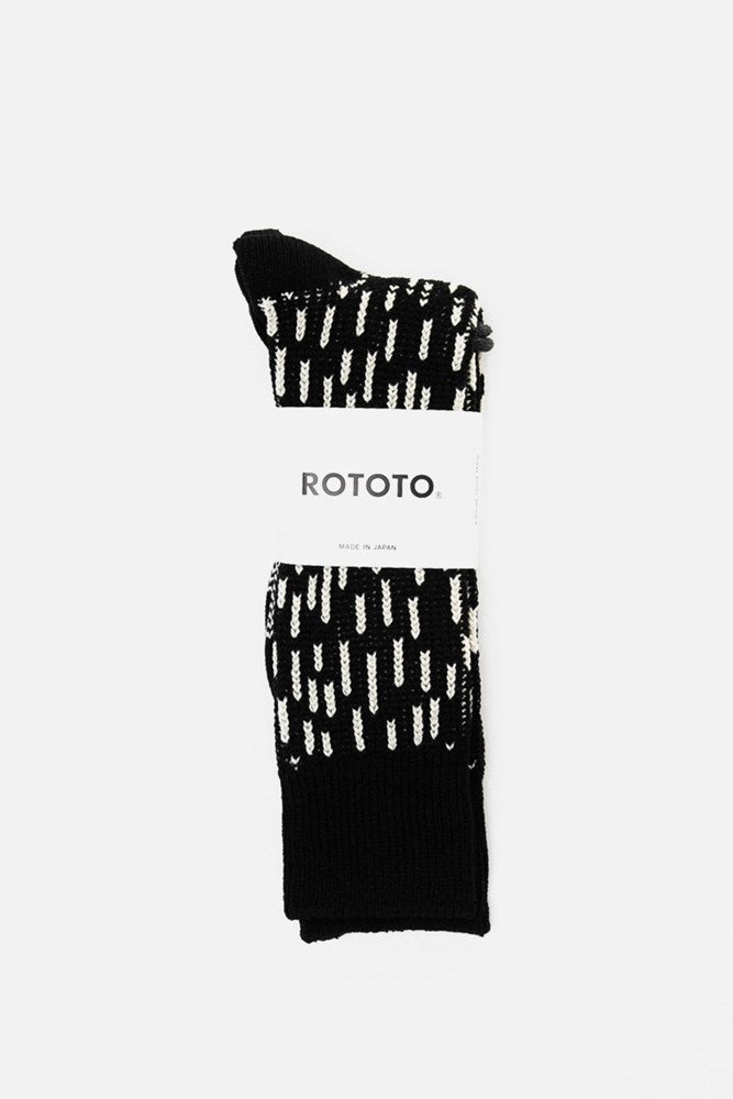 RoToTo Rain Drop Socks / Black Ivory