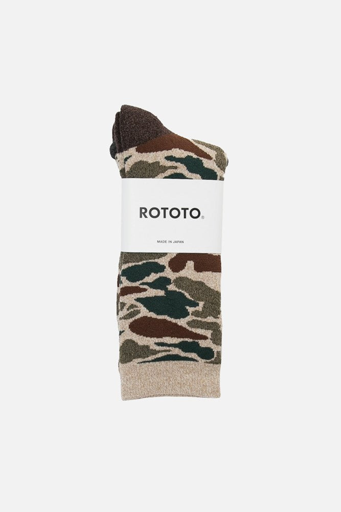 RoToTo Pile Camo Socks / Beige