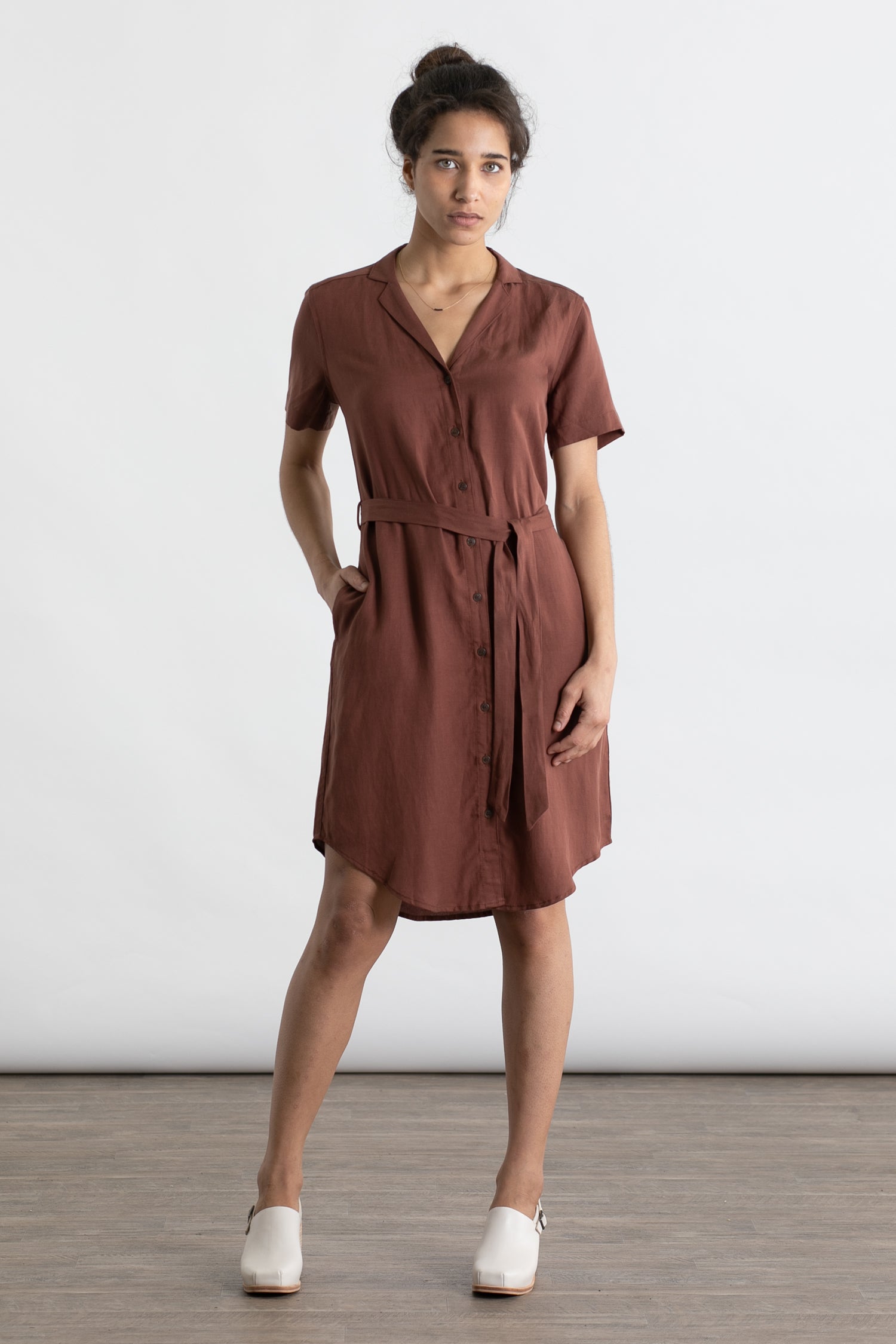 Sofia Shirt Dress / Copper