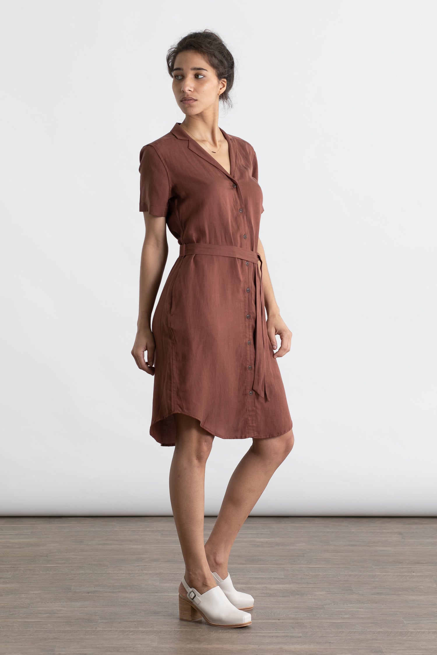 Sofia Shirt Dress / Copper