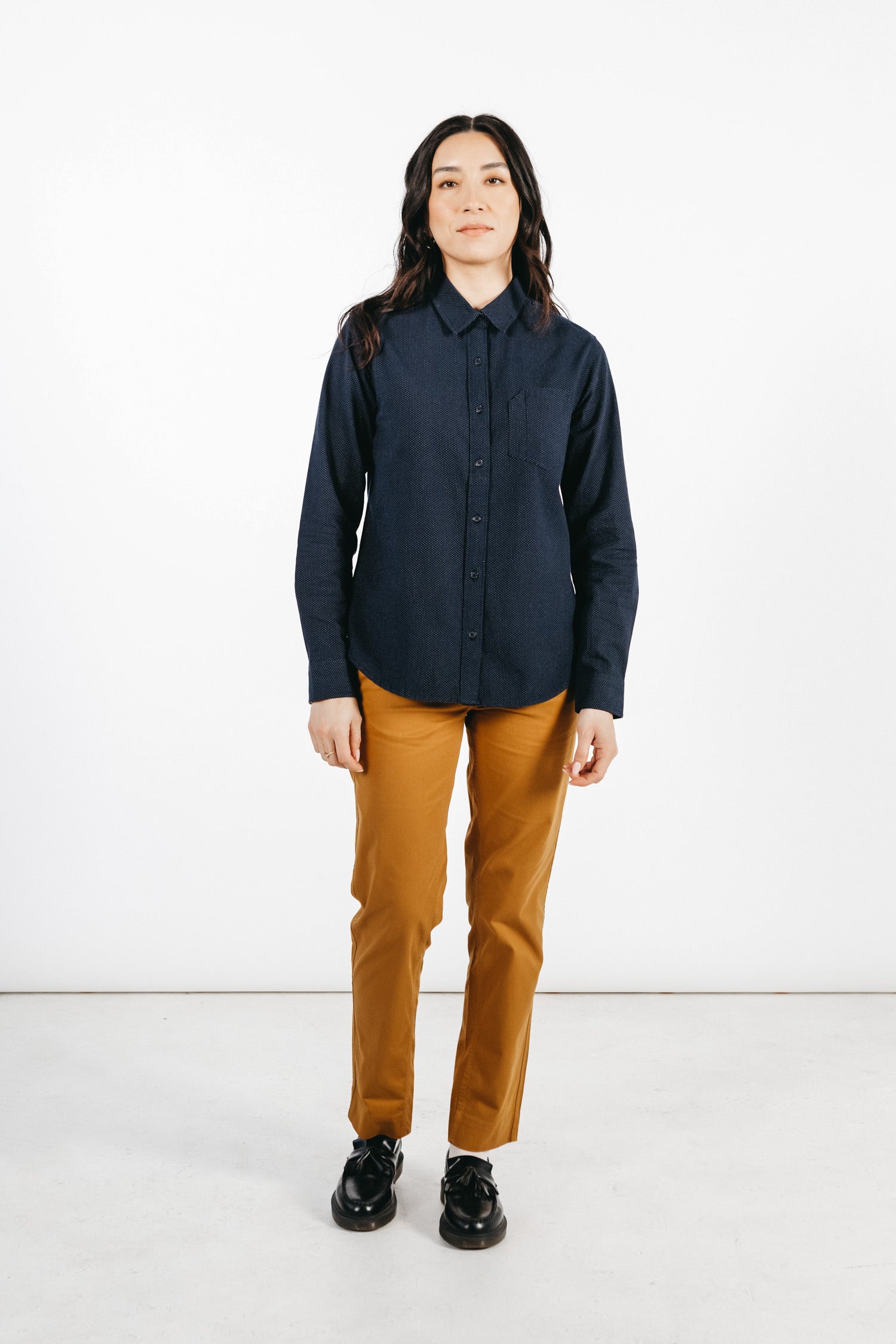 Gene Utility Shirt / Navy Dobby