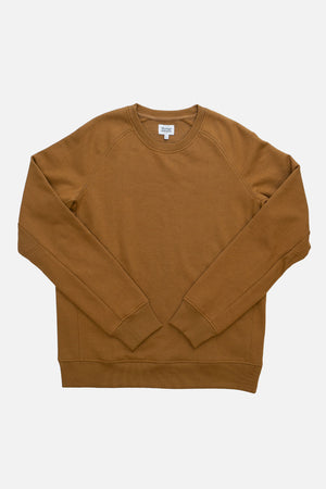 The Bridge & Burn Fremont Crew Sweatshirt in Bronze is a sustainable, long-sleeve crewneck shown laid flat on a white background.