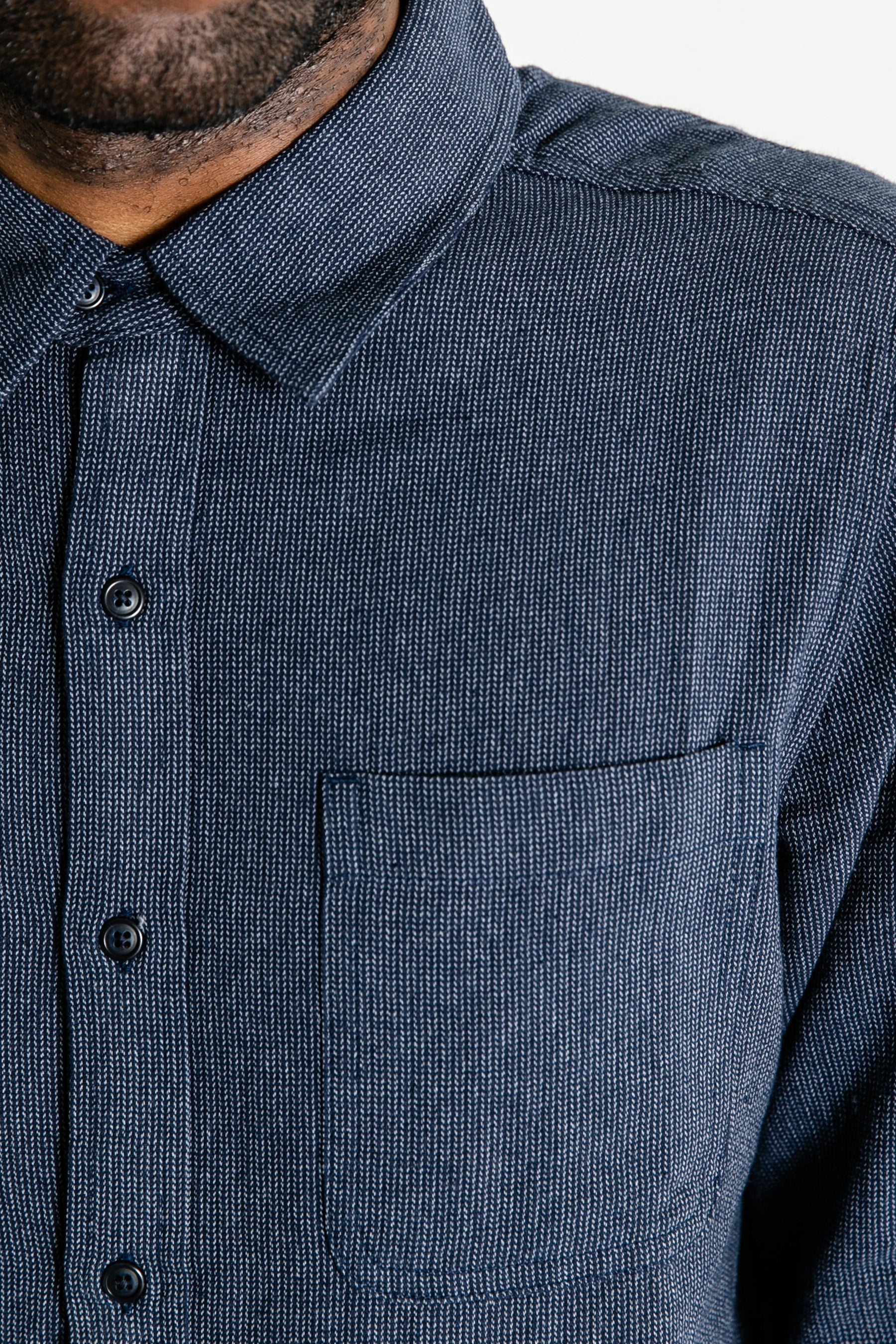 Jude Shirt / Navy Chevron
