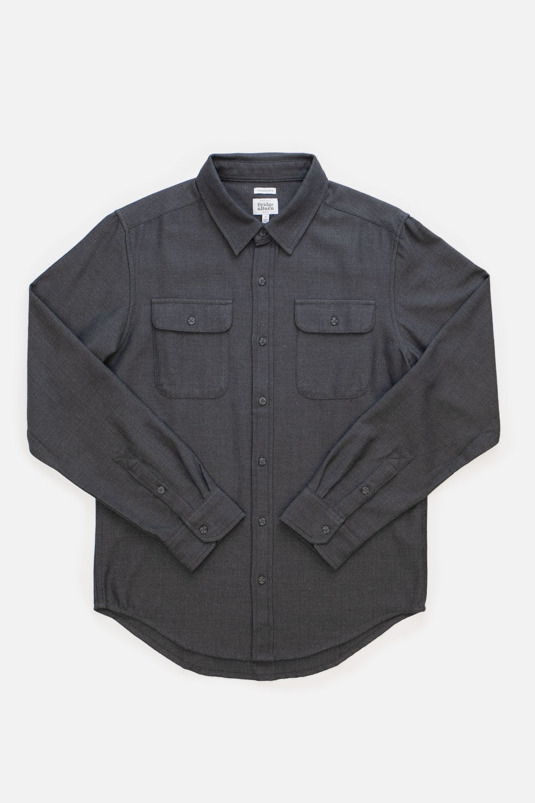 Bedford Shirt / Charcoal Herringbone