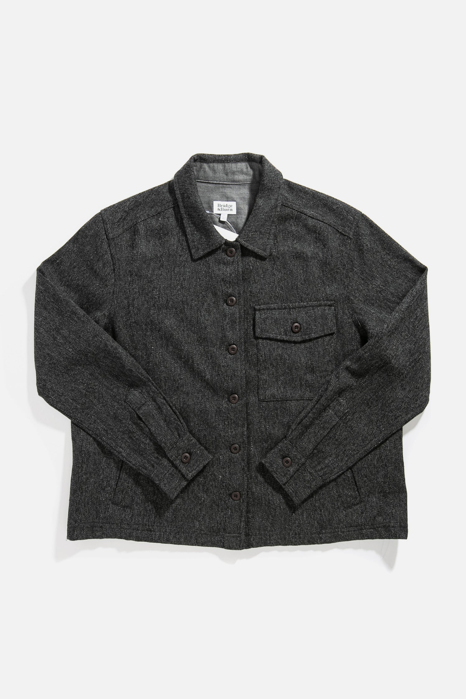Sierra Shirt Jacket / Charcoal Herringbone