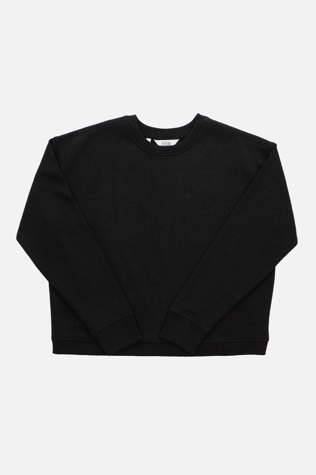 Hawthorne Black Boxy Fit, Cropped Organic Sweatshirt – Bridge & Burn