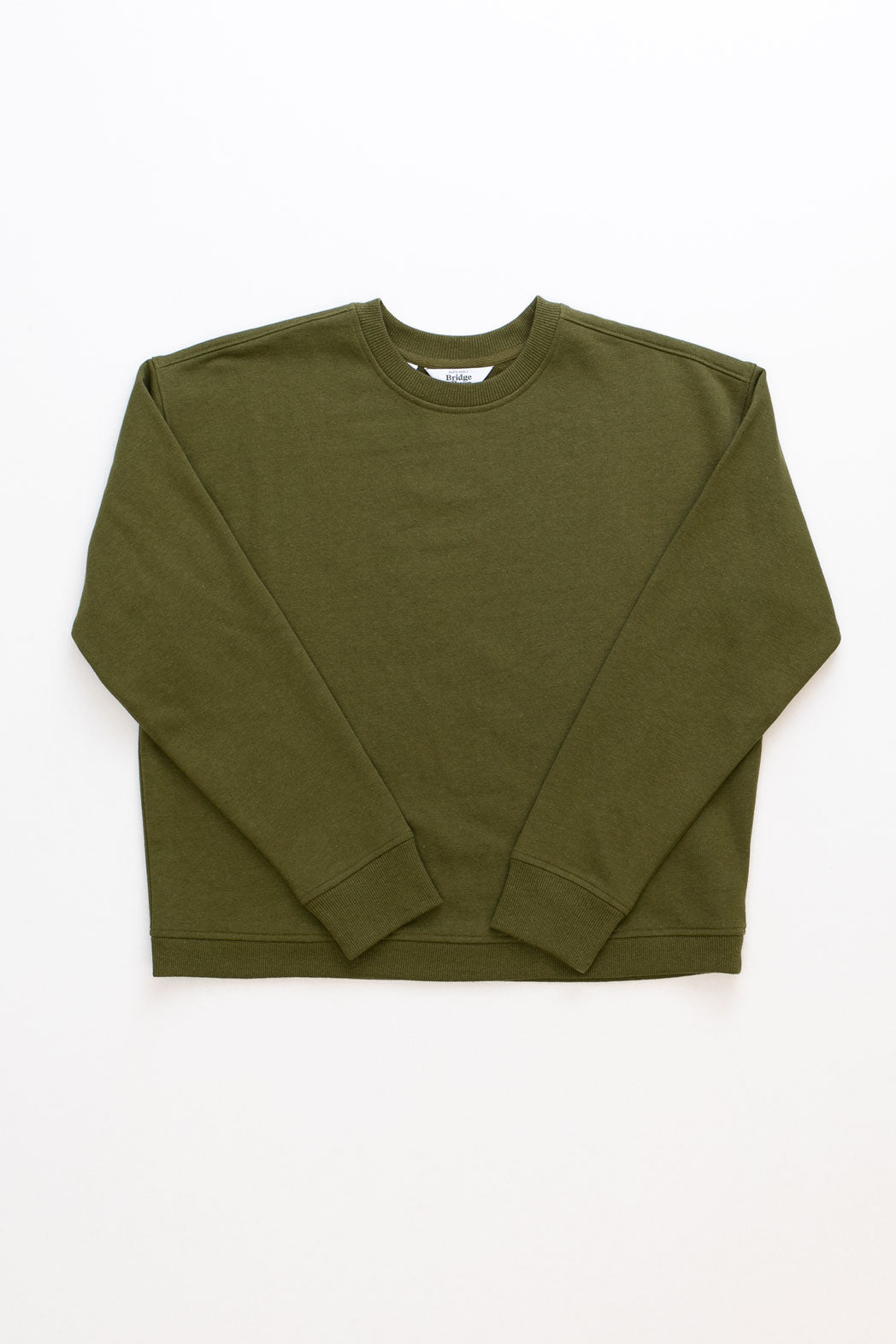 Hawthorne Boxy Crew Sweatshirt / Olive