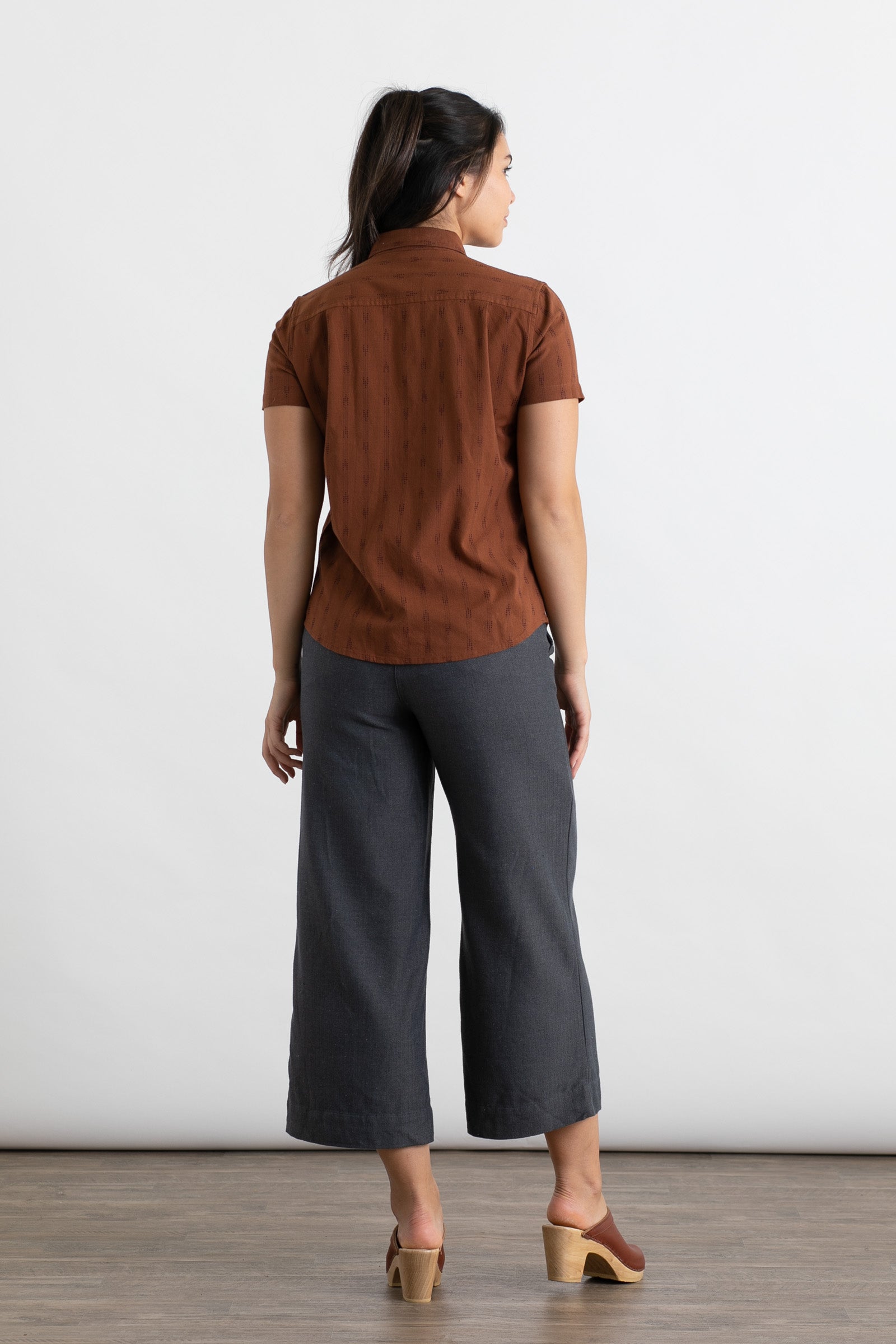 Lana Shirt / Rust Dobby Stripe