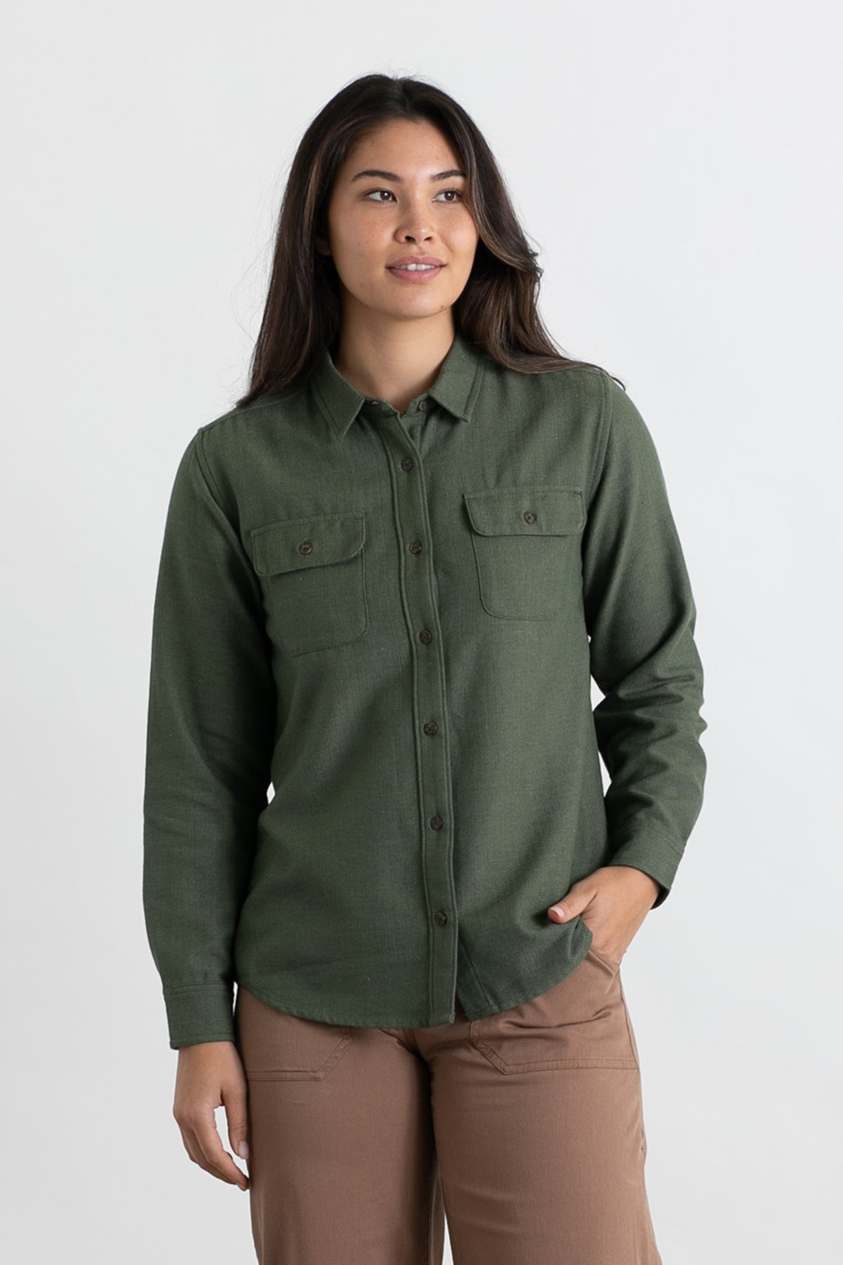 Lenon Forest Herringbone Organic - Recycled Button Up Shirt – Bridge & Burn