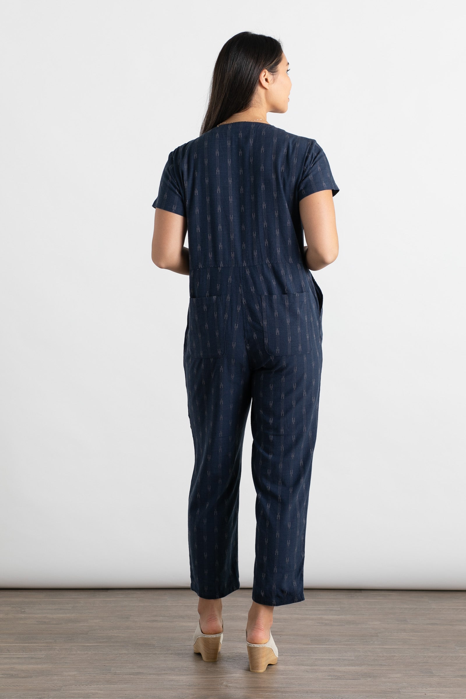 Milo Jumpsuit / Navy Dobby Stripe