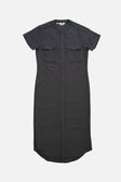 Eliza Shirt Dress / Charcoal Herringbone